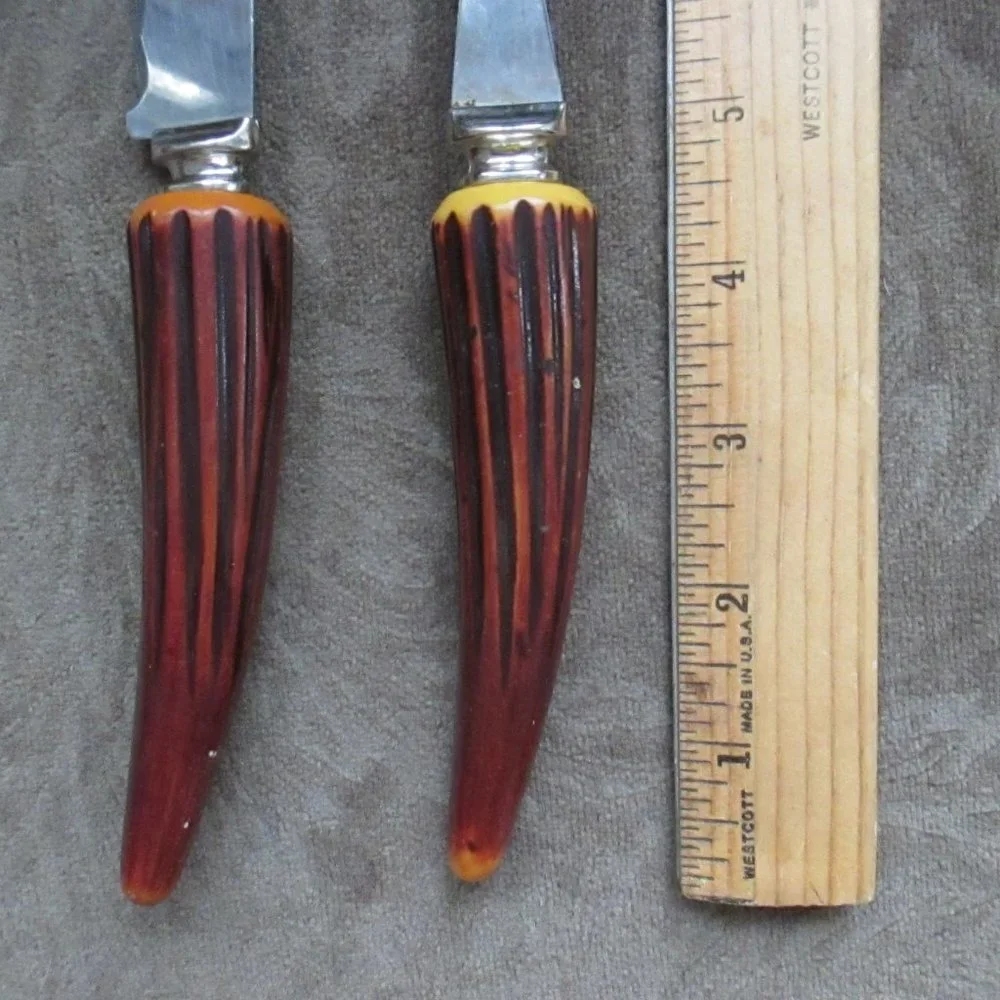 Sheffield Regent Carving Set Faux Bone handles Vintage Knife and Meat Fork